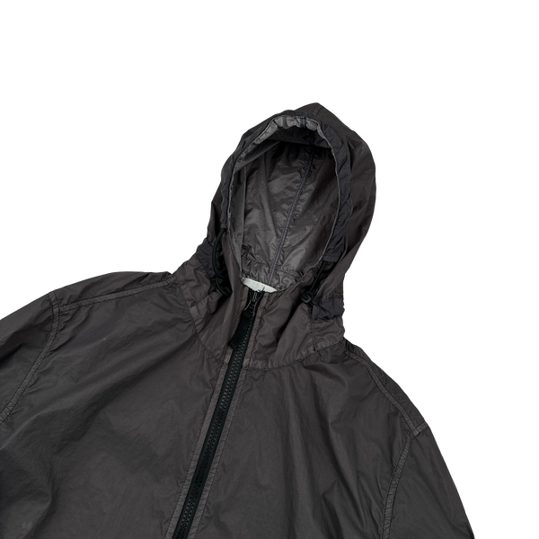 Stone Island 2019 Grey Lamy Velour Hooded Jacket - Large