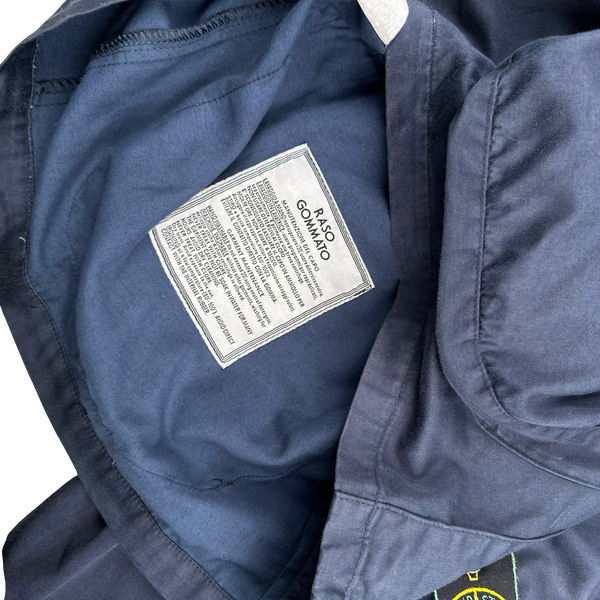 Stone Island 1990s Vintage Navy Raso Gommato Jacket - Medium