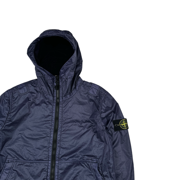 Stone Island 2018 Navy Lamy Flock Hooded Jacket - Medium