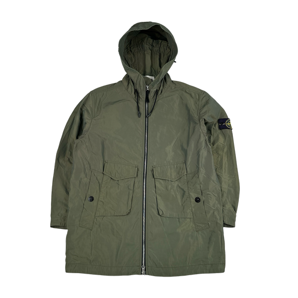 Stone Island 2021 Khaki Micro Reps Parka Jacket - Large