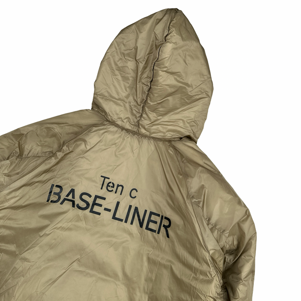 Ten C Beige Hooded Primaloft Mid Layer Puffer Hoodie Jacket - Large