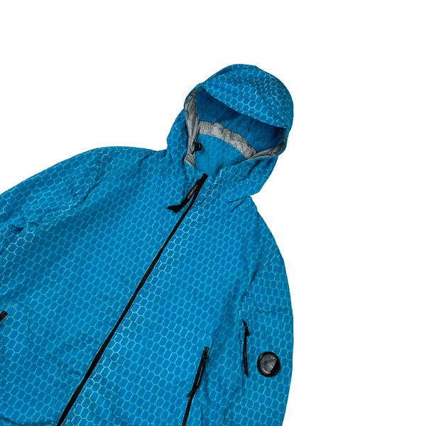 CP Company 3D Blue Air Net Zipped Hooded Jacket - Large