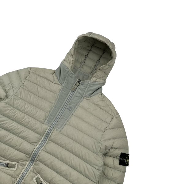 Stone Island 2019 Cream Loom Woven Down Puffer Jacket - Medium