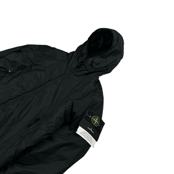 Stone Island 2024 Black Crinkle R-NY Primaloft Jacket - Medium