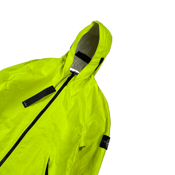 Stone Island 2016 Rare Neon Featherweight Leather Jacket - Medium