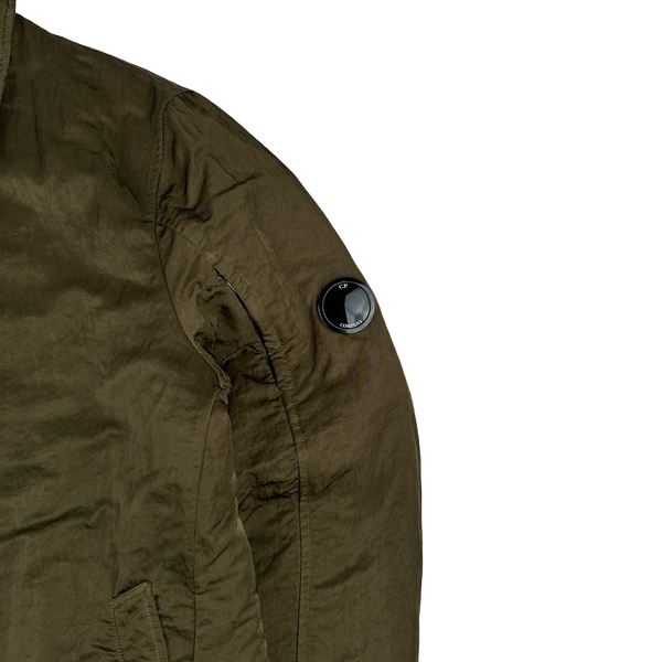 CP Company Khaki Nylon B Shimmer Lens Viewer Collared Jacket - Large