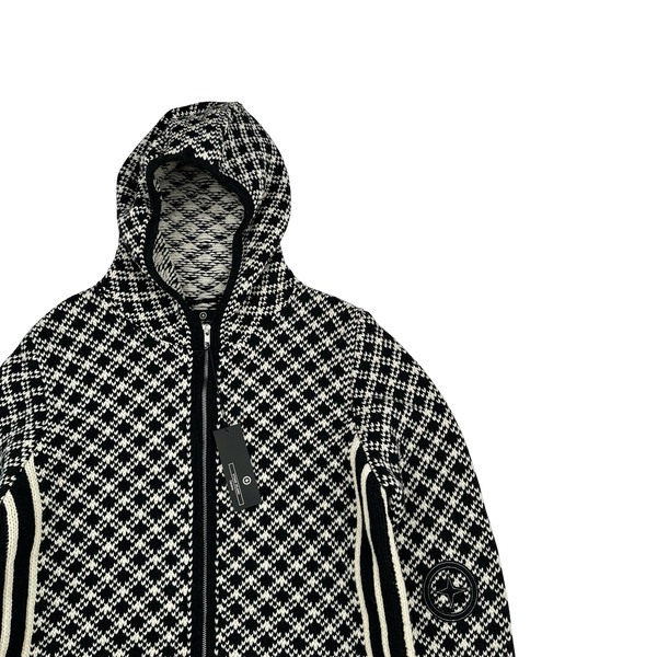 Stone Island 2005 Denims Wool Hooded Zipped Knit Jumper - Large