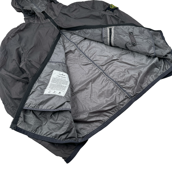 Stone Island Grey Lamy Velour Hooded Jacket - Large