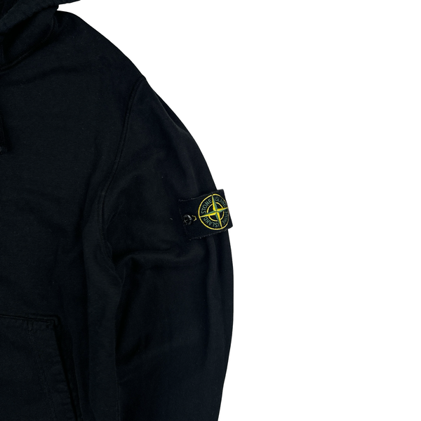Stone Island 2022 Black Cotton Zipped Hoodie - Medium