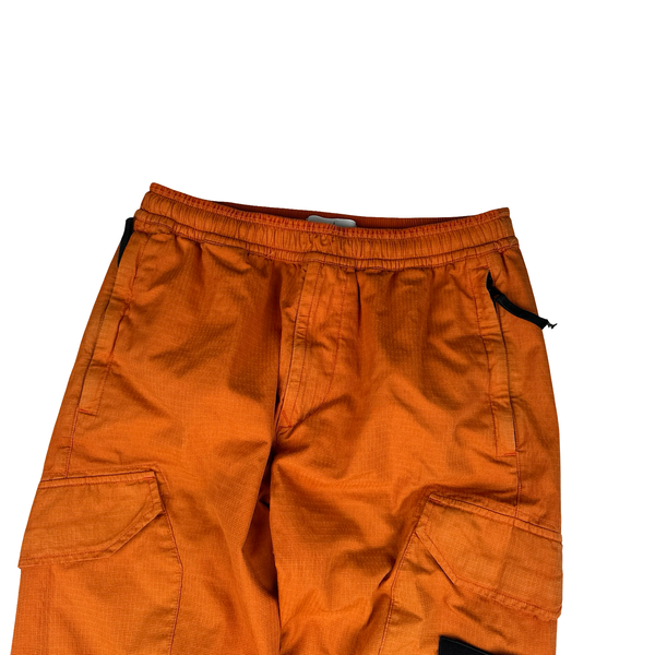 Stone Island 2019 Orange Reflective Weave Cargo Trousers - 30"