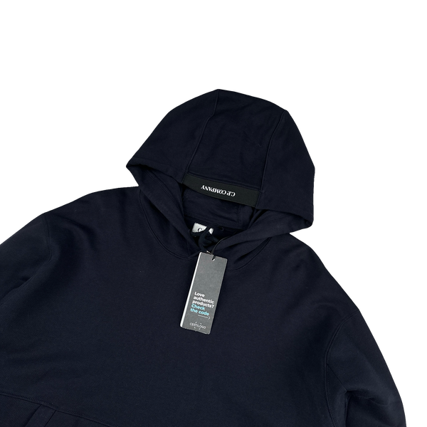 CP Company Navy Cotton Lens Viewer Hoodie - 3XL