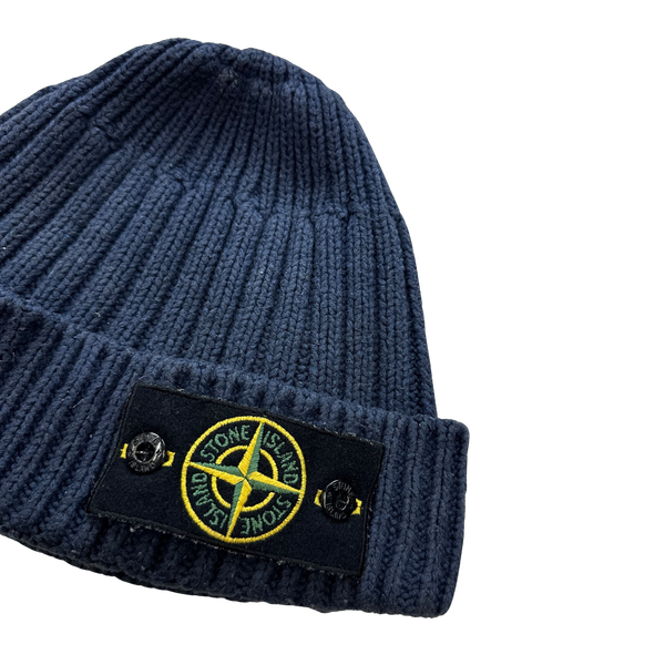 Stone Island 2012 Blue Wool Badge Beanie Hat