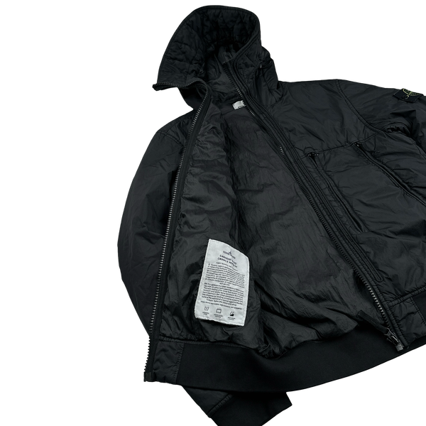 Stone Island 2019 Black Crinkle Reps NY Insulated Jacket - Small