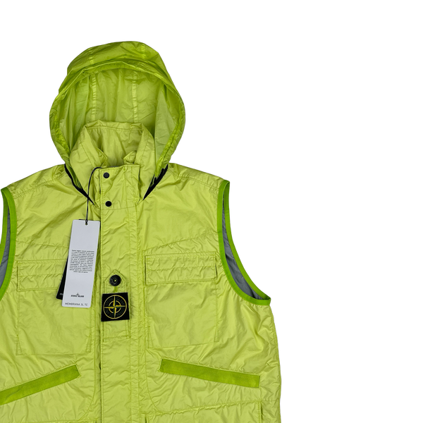 Stone Island 2022 Yellow Membrana 3L TC Centre Badge Gilet - Medium