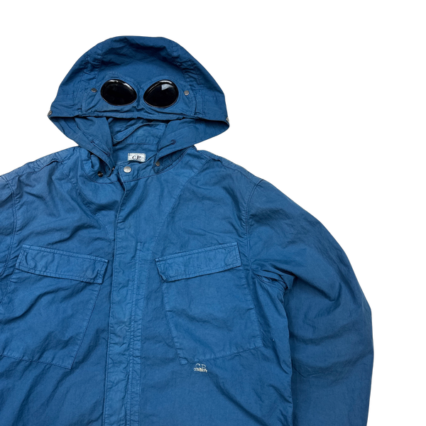 CP Company Blue Nylon / Cotton Blend Goggle Jacket - XXL