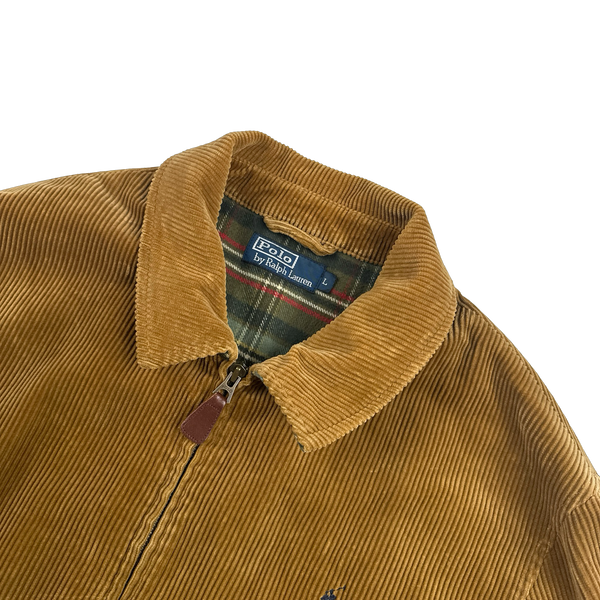 Ralph Lauren Brown Corduroy Cotton Lined Zipped Jacket - Large