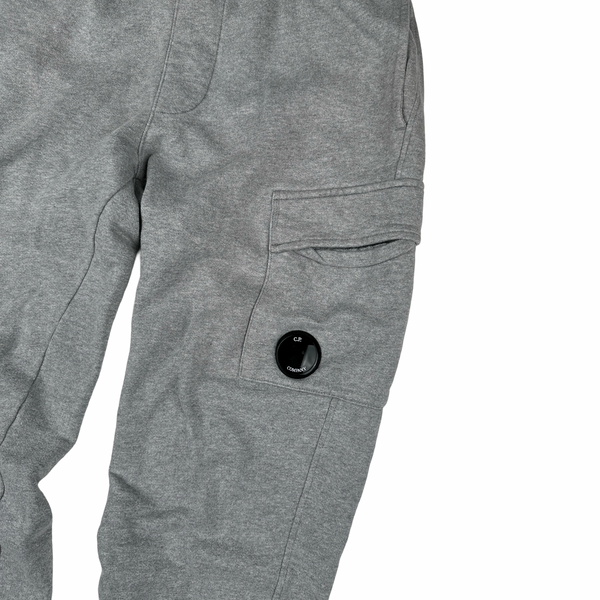 CP Company Grey Cotton Lens View Joggers - Small
