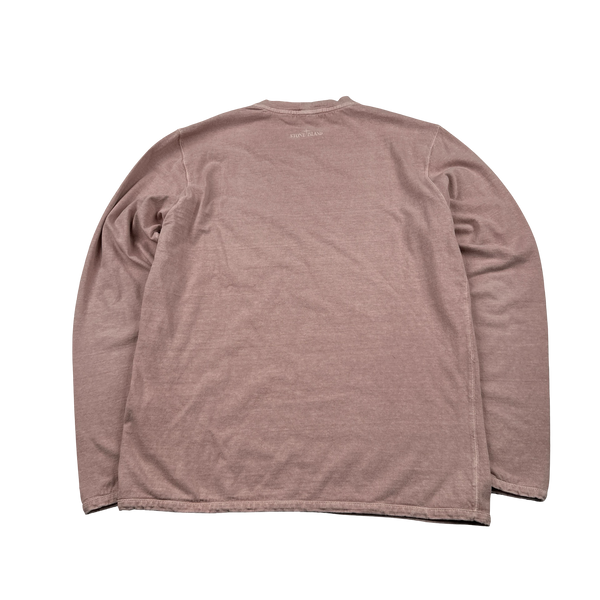 Stone Island 2016 Pink Cotton Longsleeve Lightweight T-Shirt - Large
