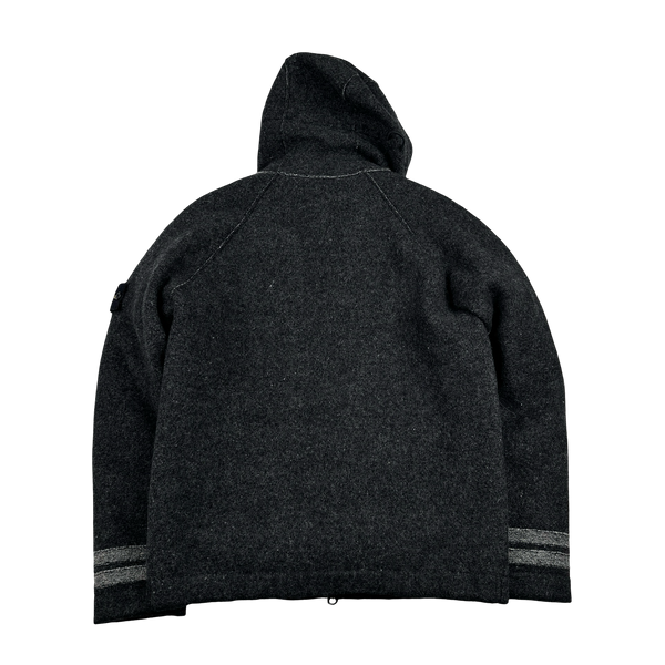 Stone Island Felted Wool Sheepskin Dutch Rope Down Jacket - Medium