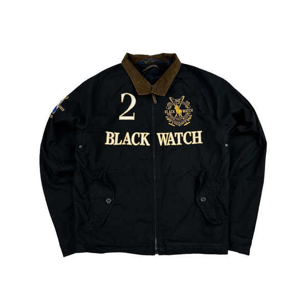 Ralph Lauren Black Watch Embroidered Big Logo Spellout Zipped Jacket - Medium