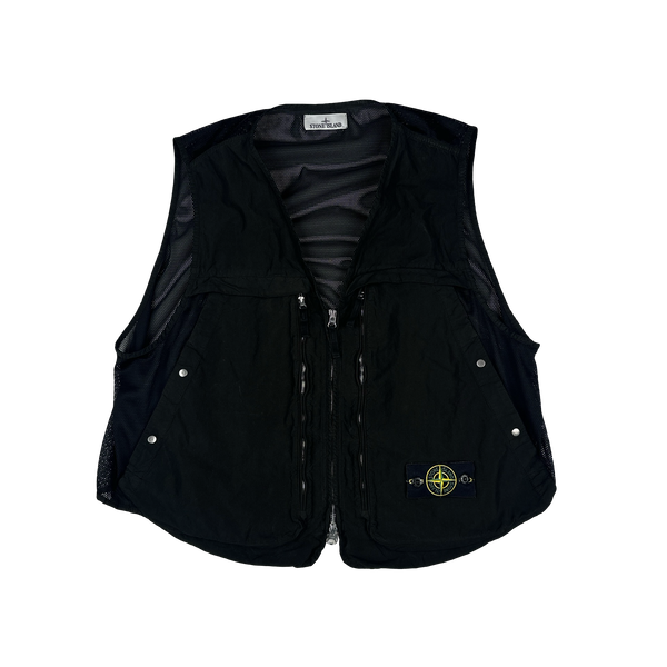 Stone Island 2024 Black David Light-TC Poly Net Gilet - XXL