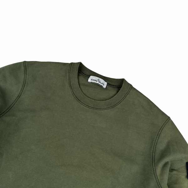Stone Island 2020 Green Cotton Crewneck Sweatshirt - Small