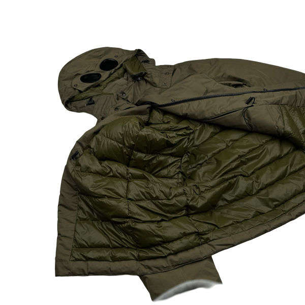 CP Company Khaki Micro M Down Filled Goggle Jacket - Large