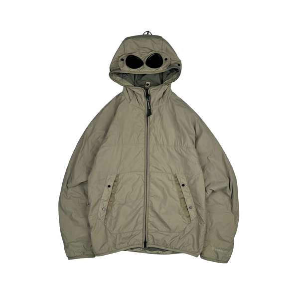 CP Company Khaki GDP Hooded Polartec Goggle Jacket - Small