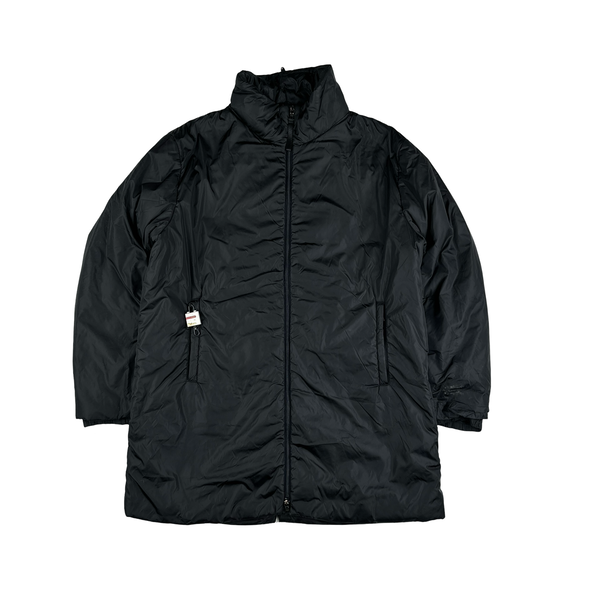 Prada Black Nylon Tab Padded Long Jacket - 3XL