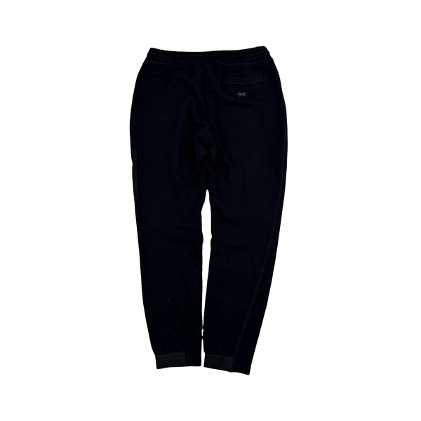 Paul And Shark Black Cotton Netted Pocket Joggers - Medium