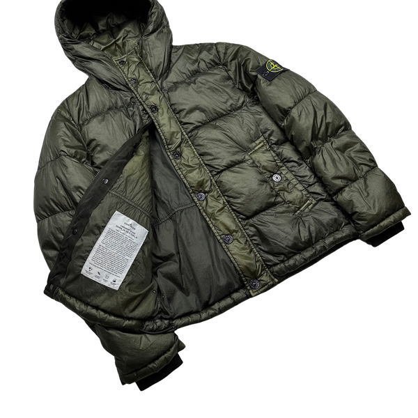 Stone Island 2014 Khaki Garment Dyed Down Puffer Jacket - Small
