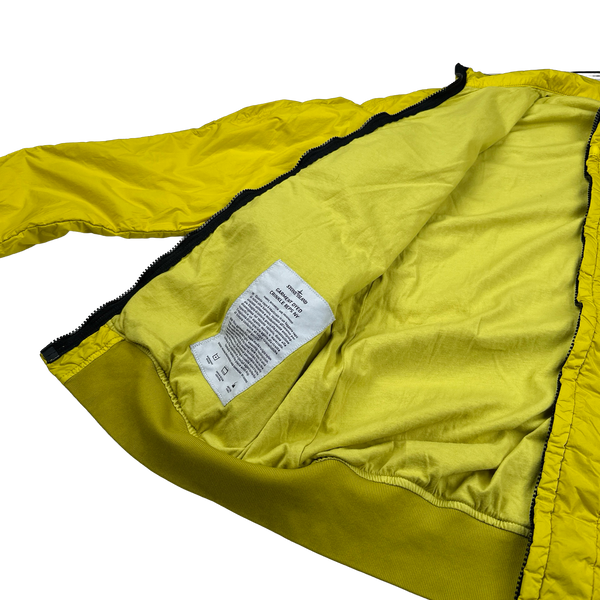 Stone Island 2019 Yellow Garment Dyed Crinkle Reps NY Cotton Lined Jacket - XL