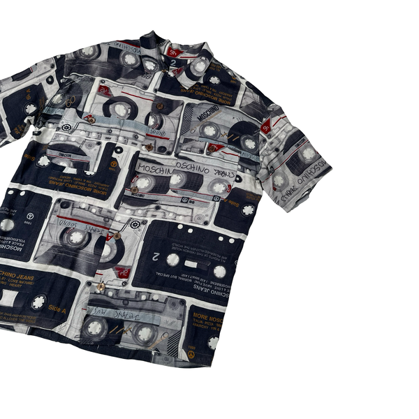 Moschino Boom Box Monogram Buttoned Short Sleeve Shirt - Large