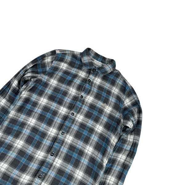Stone Island 2011 Blue Cotton Plaid Buttoned Shirt - Medium