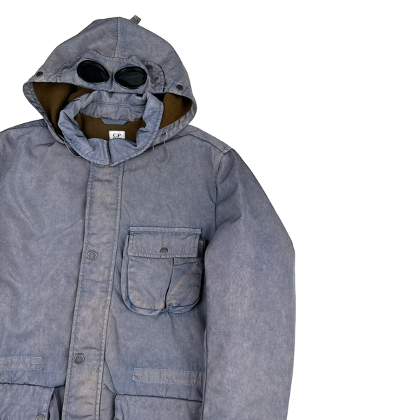 CP Company Goggle Mauve Chrome Quilted Lined Multi Pocket Jacket - 3XL