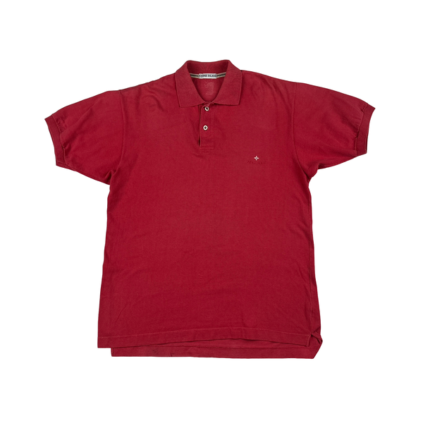 Stone Island 80's Marina Compass Vintage Cotton Polo Shirt - XL