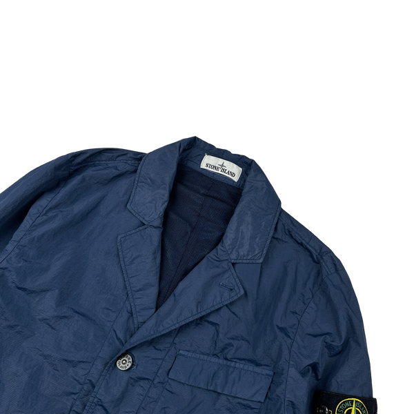 Stone Island 2019 Blue SI PA/PL Seersucker-TC Blazer Trousers Suit - Medium
