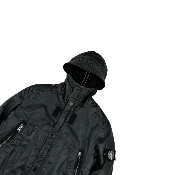 Stone Island 2010 Black Waxed Ice 2 Jacket - Small