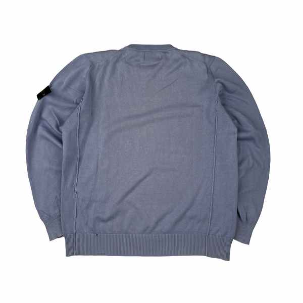 Stone Island 2019 Purple Fine Knit Cotton Crewneck Jumper - Large