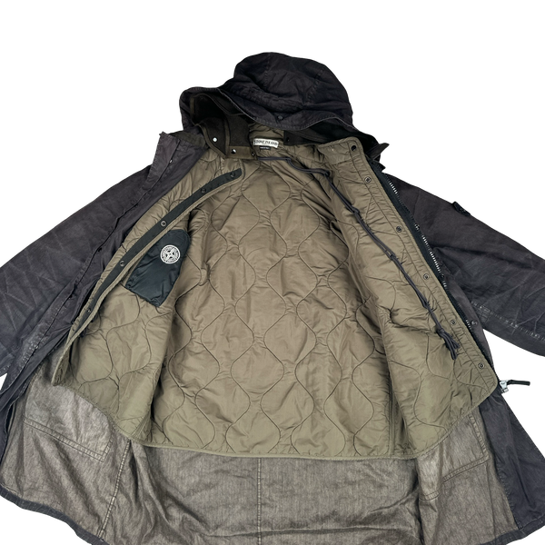Stone Island 2005 Paul Harvey Lino Flax Dutch Rope Fishtail Parka Jacket - XL