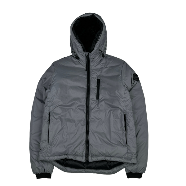 Canada Goose Grey Premium Down Lodge Puffer Hoodie Jacket - Small