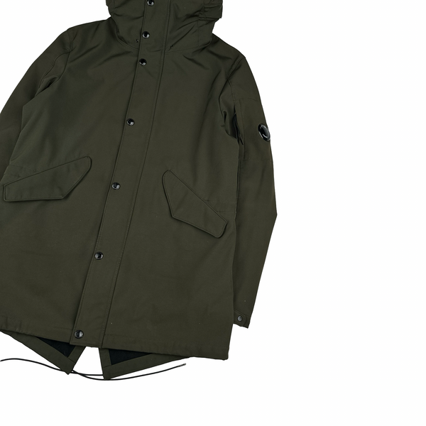 CP Company Khaki Fishtail Soft Shell Parka - Large