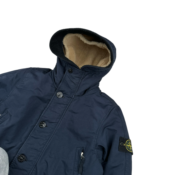 Stone Island 2017 Navy David TC Down Filled Parka Jacket - Small