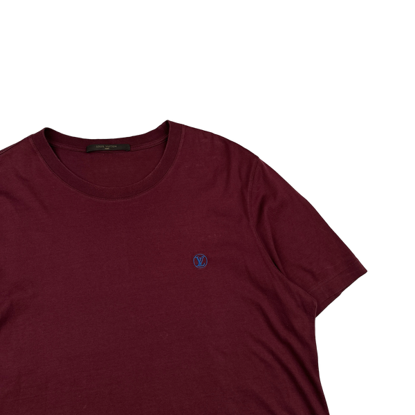 Louis Vuitton Burgundy Emblem Cotton T Shirt - Large