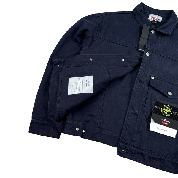 Stone Island x Supreme 2023 Black Bull Denim TC Jacket - Medium