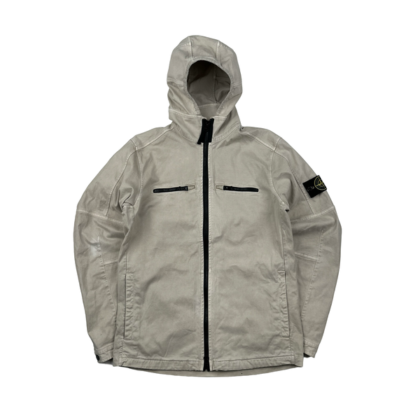 Stone Island 2016 Cream Thick Cotton Hooded Overshirt - Medium