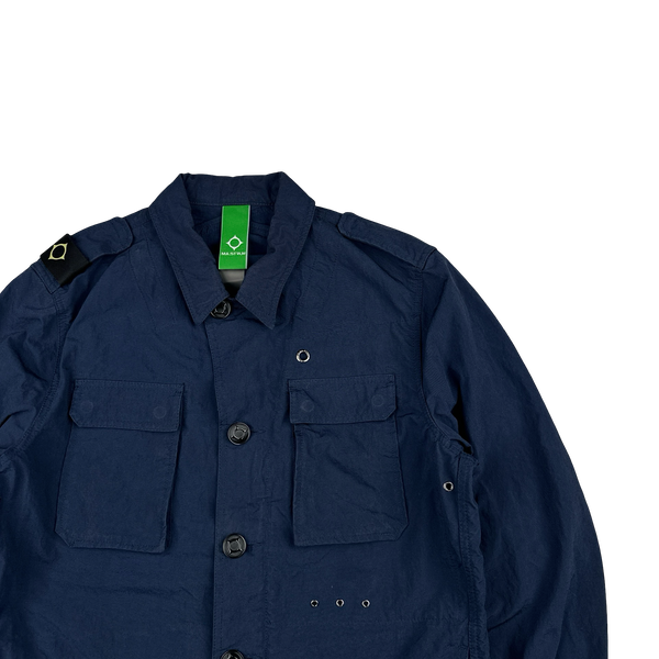 Ma Strum Navy Multipocket Buttoned Overshirt - Small