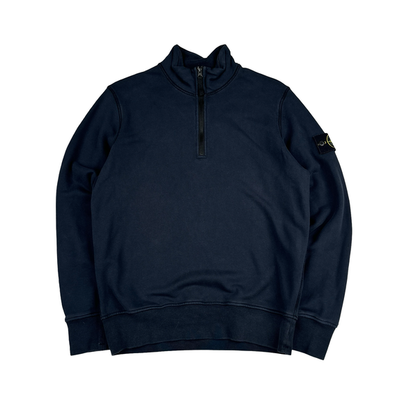 Stone Island 2024 Navy Quarter Zip Jumper - Small