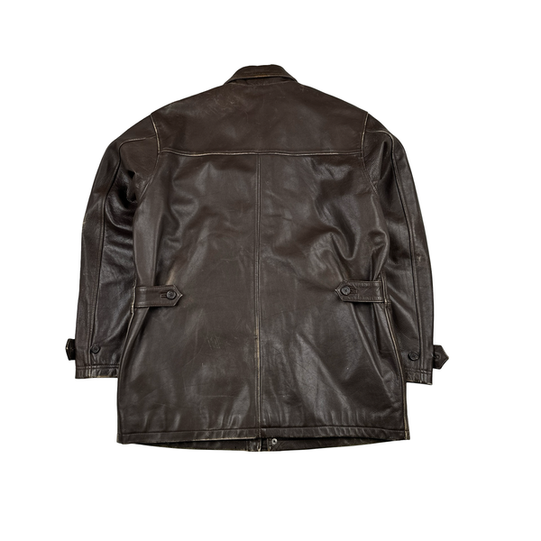 Ralph Lauren Brown Heavyweight Leather Jacket - Medium