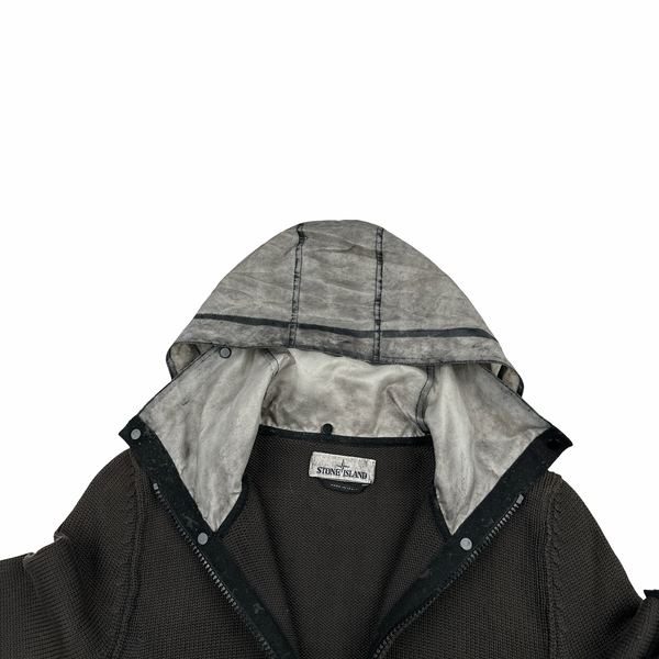 Stone Island 2014 Brown Zipped Heavyweight Knit Jumper - Medium